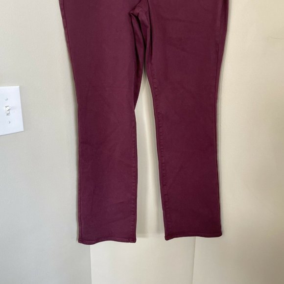 NYDJ Women's Size 12 Marilyn Straight Denim Jeans, Marron Burgundy Red, NWT - Picture 4 of 7
